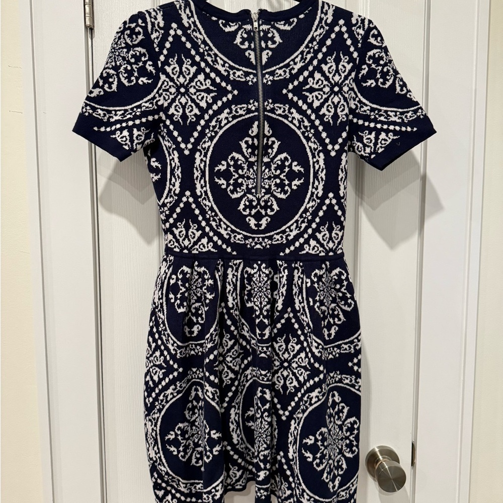 Navy & White double knit dress